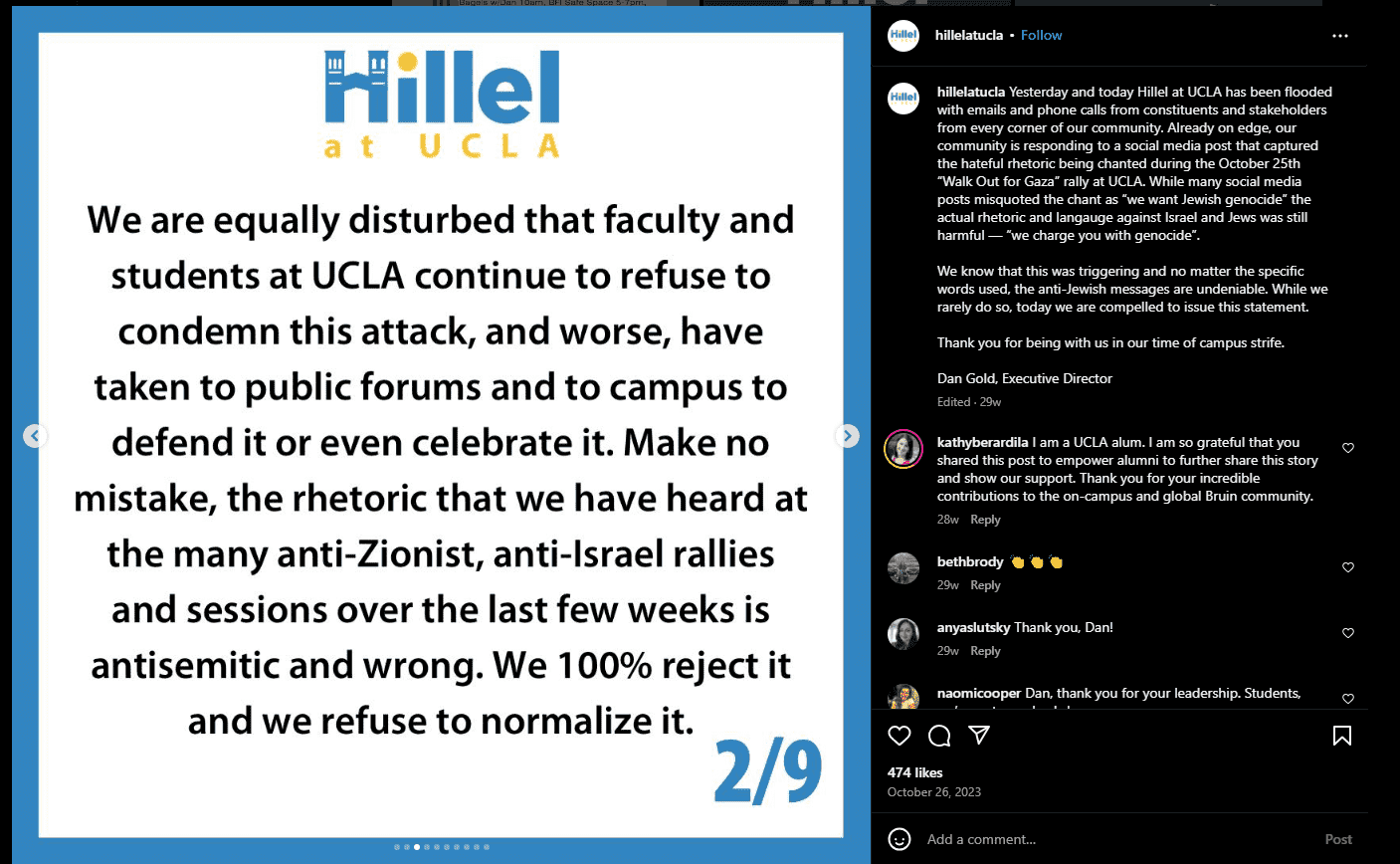 Hillel Executive director expresses concern over hateful rhetoric